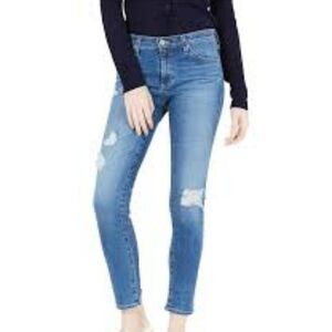 AG ADRIANO GOLDSCHMIED THE PRIMA CIGARETTE LEG JEAN WITH DISTRESSING SIZE 29